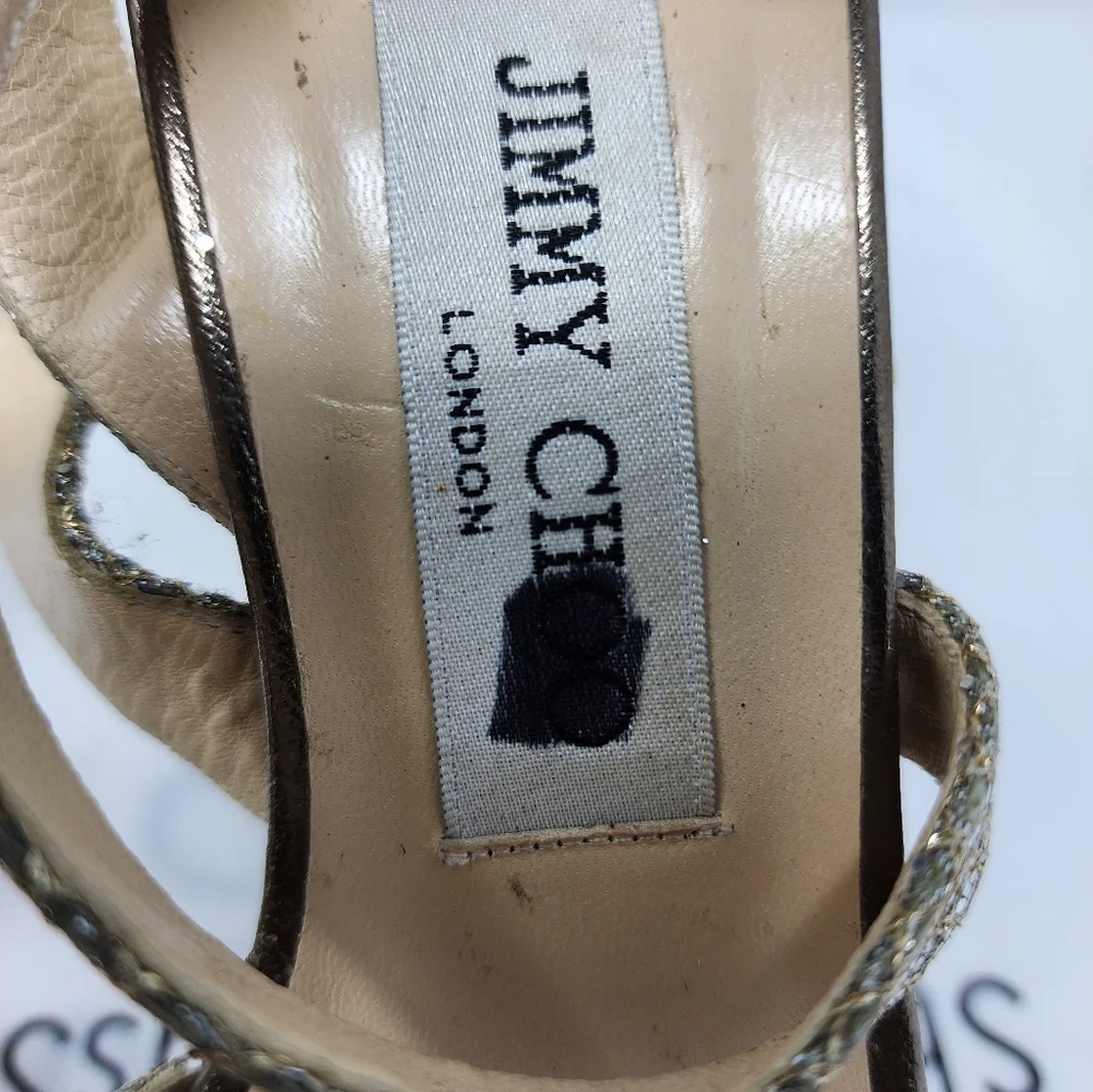 Jimmy Choo Silver Leather Pumps 37